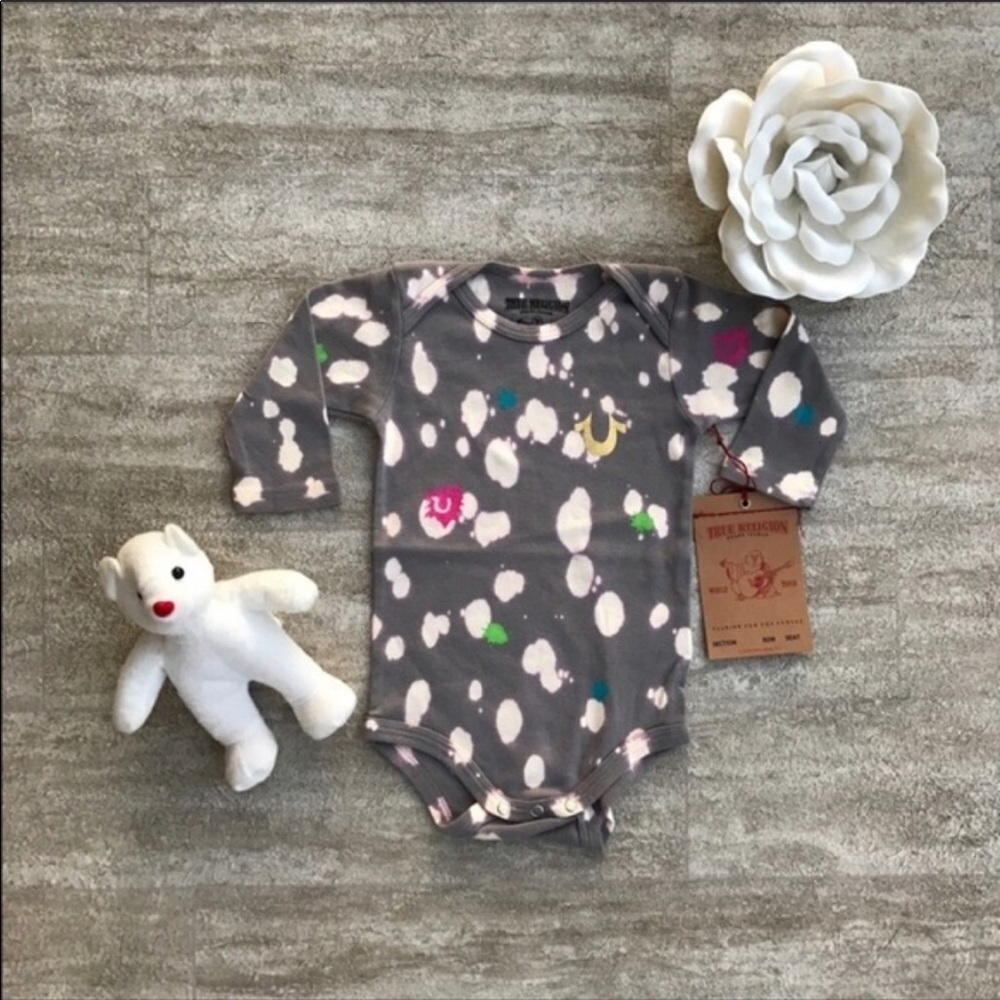 True Religion Baby Paint Splatter Onesie NWT